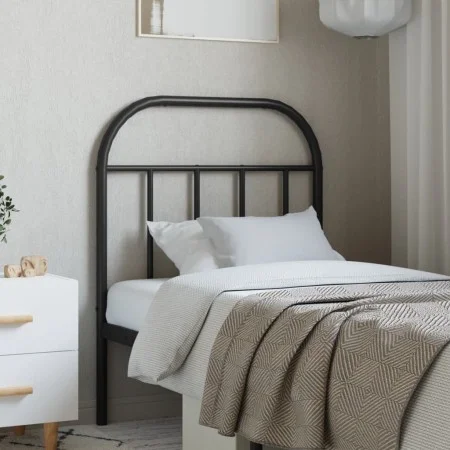 Black metal headboard 75 cm by vidaXL, Headboards and footboards - Ref: Foro24-353661, Price: 24,38 €, Discount: %