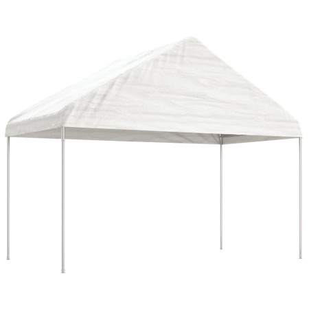 Gazebo with white polyethylene roof 4.08x2.23x3.22 m by vidaXL, Tents and gazebos - Ref: Foro24-362637, Price: 134,64 €, Disc...