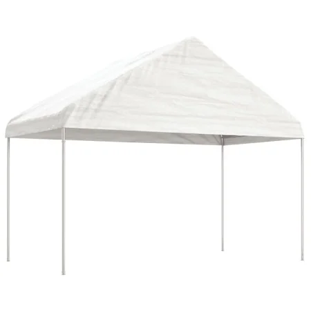 Gazebo with white polyethylene roof 4.08x2.23x3.22 m by vidaXL, Tents and gazebos - Ref: Foro24-362637, Price: 132,54 €, Disc...