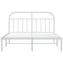 Bettgestell aus weißem Metall mit Kopfteil 160x200 cm von vidaXL, Betten und Lattenroste - Ref: Foro24-353687, Preis: 123,77 ...