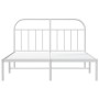Bettgestell aus weißem Metall mit Kopfteil 160x200 cm von vidaXL, Betten und Lattenroste - Ref: Foro24-353687, Preis: 124,73 ...