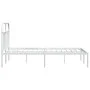 Bettgestell aus weißem Metall mit Kopfteil 160x200 cm von vidaXL, Betten und Lattenroste - Ref: Foro24-353687, Preis: 123,77 ...