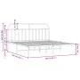 White metal bed frame with headboard 160x200 cm by vidaXL, Beds and slatted bases - Ref: Foro24-353687, Price: 123,77 €, Disc...