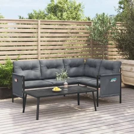 Anthrazitgraues 2-teiliges Gartenmöbelset aus Stahl von vidaXL, Gartensets - Ref: Foro24-362810, Preis: 277,27 €, Rabatt: %