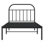 Bettgestell mit schwarzem Metallkopfteil 100x190 cm von vidaXL, Betten und Lattenroste - Ref: Foro24-353629, Preis: 79,63 €, ...