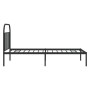 Bettgestell mit schwarzem Metallkopfteil 100x190 cm von vidaXL, Betten und Lattenroste - Ref: Foro24-353629, Preis: 79,63 €, ...