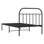 Bettgestell mit schwarzem Metallkopfteil 100x190 cm von vidaXL, Betten und Lattenroste - Ref: Foro24-353629, Preis: 79,63 €, ...