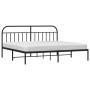 Bed frame with black metal headboard 193x203 cm by vidaXL, Beds and slatted bases - Ref: Foro24-353641, Price: 124,59 €, Disc...