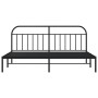 Bed frame with black metal headboard 193x203 cm by vidaXL, Beds and slatted bases - Ref: Foro24-353641, Price: 124,59 €, Disc...