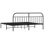 Bed frame with black metal headboard 193x203 cm by vidaXL, Beds and slatted bases - Ref: Foro24-353641, Price: 124,59 €, Disc...