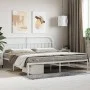 Estructura de cama con cabecero metal blanca 200x200 cm de vidaXL, Camas y somieres - Ref: Foro24-353691, Precio: 111,57 €, D...