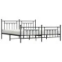 Black metal headboard and footboard bed frame 200x200 cm by vidaXL, Beds and slatted bases - Ref: Foro24-353562, Price: 149,5...