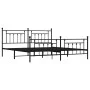 Black metal headboard and footboard bed frame 200x200 cm by vidaXL, Beds and slatted bases - Ref: Foro24-353562, Price: 149,5...