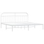 Bettgestell aus weißem Metall mit Kopfteil 200x200 cm von vidaXL, Betten und Lattenroste - Ref: Foro24-353691, Preis: 113,17 ...