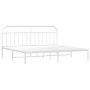 Estructura de cama con cabecero metal blanca 200x200 cm de vidaXL, Camas y somieres - Ref: Foro24-353691, Precio: 111,57 €, D...