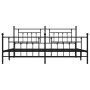 Black metal headboard and footboard bed frame 200x200 cm by vidaXL, Beds and slatted bases - Ref: Foro24-353562, Price: 149,5...