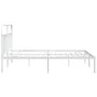 Estructura de cama con cabecero metal blanca 200x200 cm de vidaXL, Camas y somieres - Ref: Foro24-353691, Precio: 111,57 €, D...