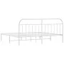 Estructura de cama con cabecero metal blanca 200x200 cm de vidaXL, Camas y somieres - Ref: Foro24-353691, Precio: 111,57 €, D...