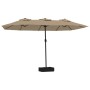 Taupegrauer Doppelschirm 449x245 cm von vidaXL, Sonnenschirme - Ref: Foro24-362948, Preis: 210,79 €, Rabatt: %