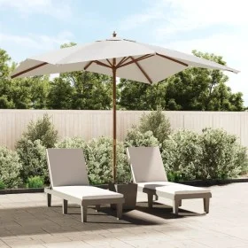 Sandfarbener Gartenschirm mit Holzstange, 300 x 300 x 273 cm von vidaXL, Sonnenschirme - Ref: Foro24-363191, Preis: 81,52 €, ...
