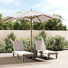 Sombrilla de jardín poste de madera color arena 300x300x273 cm de vidaXL, Sombrillas - Ref: Foro24-363191, Precio: 82,69 €, D...