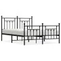 Black metal headboard and footboard bed frame 140x190 cm by vidaXL, Beds and slatted bases - Ref: Foro24-353555, Price: 127,6...