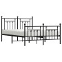 Estructura de cama cabecero y estribo metal negro 140x190 cm de vidaXL, Camas y somieres - Ref: Foro24-353555, Precio: 130,80 €