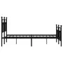 Black metal headboard and footboard bed frame 140x190 cm by vidaXL, Beds and slatted bases - Ref: Foro24-353555, Price: 127,6...