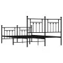 Black metal headboard and footboard bed frame 140x190 cm by vidaXL, Beds and slatted bases - Ref: Foro24-353555, Price: 127,6...