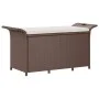 Garden bench with brown synthetic rattan cushion 116x46x57 cm by vidaXL, garden benches - Ref: Foro24-363416, Price: 129,75 €...