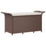 Gartenbank mit braunem synthetischem Rattankissen 116x46x57 cm von vidaXL, Gartenbänke - Ref: Foro24-363416, Preis: 132,10 €,...