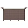 Garden bench with brown synthetic rattan cushion 116x46x57 cm by vidaXL, garden benches - Ref: Foro24-363416, Price: 129,75 €...