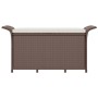 Gartenbank mit braunem synthetischem Rattankissen 116x46x57 cm von vidaXL, Gartenbänke - Ref: Foro24-363416, Preis: 132,10 €,...