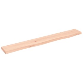 Estante de pared madera maciza de roble sin tratar 80x10x2 cm