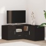 Mueble de esquina madera de ingeniería negro 160x40x45 cm