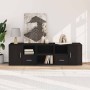 Mueble de esquina madera de ingeniería negro 160x40x45 cm