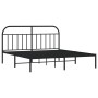Estructura de cama con cabecero metal negro 180x200 cm de vidaXL, Camas y somieres - Ref: Foro24-353639, Precio: 155,65 €, De...
