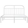 Bettgestell aus weißem Metall mit Kopfteil 140x200 cm von vidaXL, Betten und Lattenroste - Ref: Foro24-353685, Preis: 102,06 ...