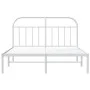 White metal bed frame with headboard 140x200 cm by vidaXL, Beds and slatted bases - Ref: Foro24-353685, Price: 100,56 €, Disc...