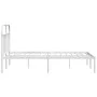 Bettgestell aus weißem Metall mit Kopfteil 140x200 cm von vidaXL, Betten und Lattenroste - Ref: Foro24-353685, Preis: 100,56 ...