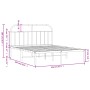 Bettgestell aus weißem Metall mit Kopfteil 140x200 cm von vidaXL, Betten und Lattenroste - Ref: Foro24-353685, Preis: 102,06 ...