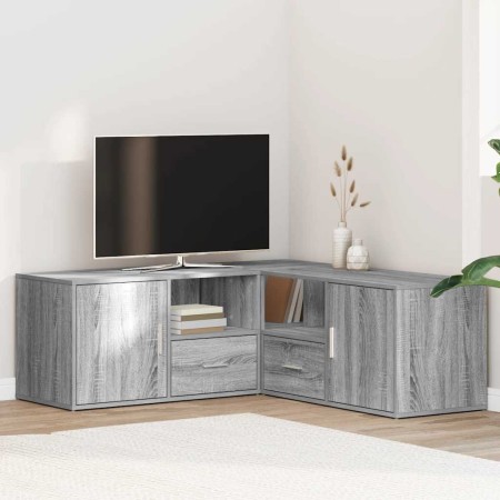 Mueble de esquina madera ingeniería gris Sonoma 200x40x45 cm
