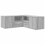 Mueble de esquina madera ingeniería gris Sonoma 200x40x45 cm