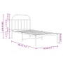 Bettgestell aus Metall mit weißem Kopfteil 90x190 cm von vidaXL, Betten und Lattenroste - Ref: Foro24-353676, Preis: 78,14 €,...