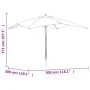 Azure blue wooden pole garden umbrella 300x300x273 cm by vidaXL, Umbrellas - Ref: Foro24-363198, Price: 86,04 €, Discount: %