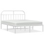 Metallbettgestell mit weißem Kopfteil 183x213 cm von vidaXL, Betten und Lattenroste - Ref: Foro24-353689, Preis: 107,11 €, Ra...
