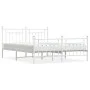 Metal bed frame with headboard and white footboard 160x200 cm by vidaXL, Beds and slatted bases - Ref: Foro24-353607, Price: ...