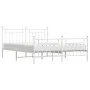 Estructura cama metal con cabecero y estribo blanco 160x200 cm de vidaXL, Camas y somieres - Ref: Foro24-353607, Precio: 129,...
