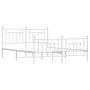 Estructura cama metal con cabecero y estribo blanco 160x200 cm de vidaXL, Camas y somieres - Ref: Foro24-353607, Precio: 129,...