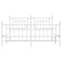 Bettgestell aus Metall mit Kopfteil und weißem Fußteil 160x200 cm von vidaXL, Betten und Lattenroste - Ref: Foro24-353607, Pr...